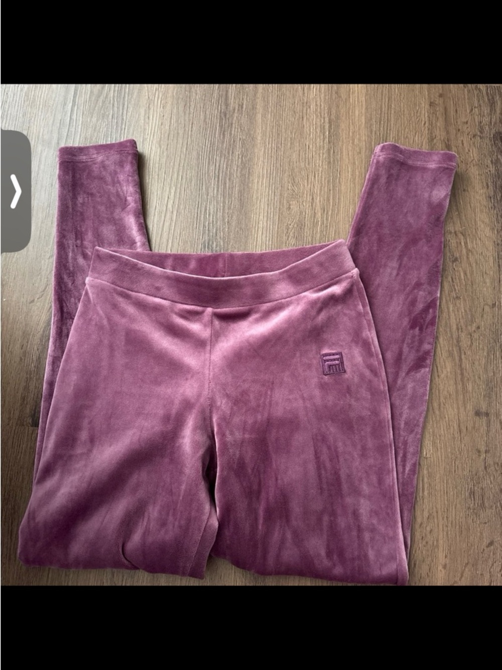 Fila Dusty Mauve Velour Leggings